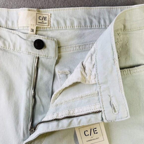 Current/Eliott Relaxed Cuffed Boyfriend Jean Size 31 White Distressed - Picture 6 of 12